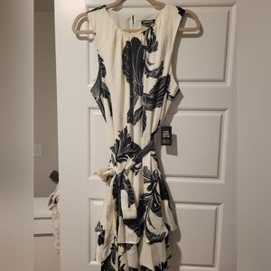 Chicwish Black and White Floral Dress